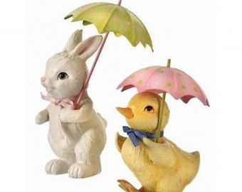 Duck With Umbrella, Duck Or Rabbit, Fashion Umbrella, Vintage Easter, Animal Figurines, 6 D, The Holiday Aisle, Bunny Rabbit, Easter Baskets