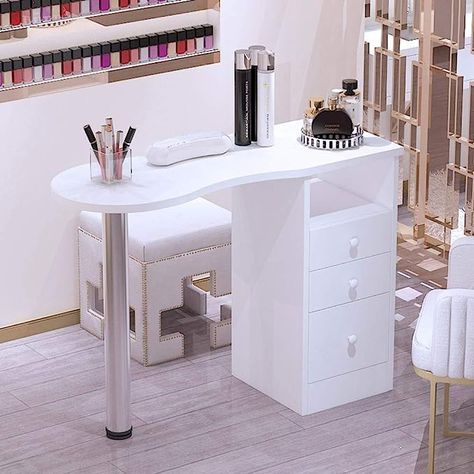 Nail Art Table, Bureau D'art, Nail Desk, Nail Table, Nail Station, Nail Salon Design, Manicure Table, Table With Drawers, Design Salon