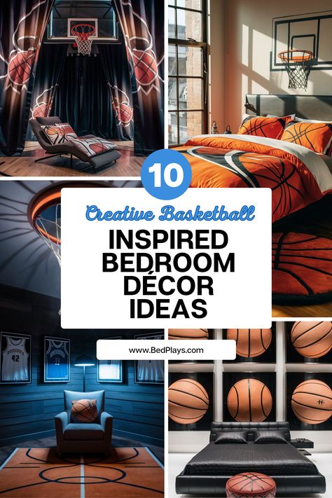 🏀 Score Big with Your Space! Discover 10 Creative Basketball Inspired Bedroom Décor Ideas that will transform your room into a slam dunk! From NBA-themed bedding to stylish wall murals, these ideas blend comfort and style while showcasing your love for the game. 🛏️✨ Create a cozy retreat with basketball accents, functional furniture, and personalized touches. Make your bedroom a celebration of basketball every day! 🏆🏠 #BasketballDecor #HomeDesign #SportsThemed Supreme Bedroom Ideas, Basketball Accent Wall, Basketball Room Design, Basketball Teen Room, Diy Basketball Decor, Teen Boy Basketball Bedroom, Basketball Bedroom Ideas Boys, Room Basketball Hoop, Boys Sports Bedroom Ideas