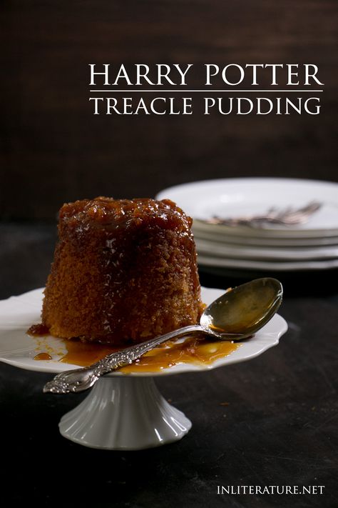 Treacle pudding | Harry Potter | InLiterature Treacle Sponge Pudding, Aunt Petunia, Sponge Pudding Recipe, Treacle Sponge, Harry Potter Treats, Sponge Pudding, Hp Sauce, Harry Potter Food, 500 Calories