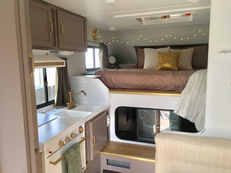 RV Remodel Ideas – If you have been on the road for awhile with your RV it might… Before And After #onabudget #colorschemes #rvmakeover #traveltrailer #motorhome #small #bathroom #vintage #bedroom #farmhouse Living Remodel, Cabover Camper, Slide In Truck Campers, Rv Interior Remodel, Slide In Camper, Truck Bed Camper, Camper Trailer Remodel, Small Rv, Kombi Home