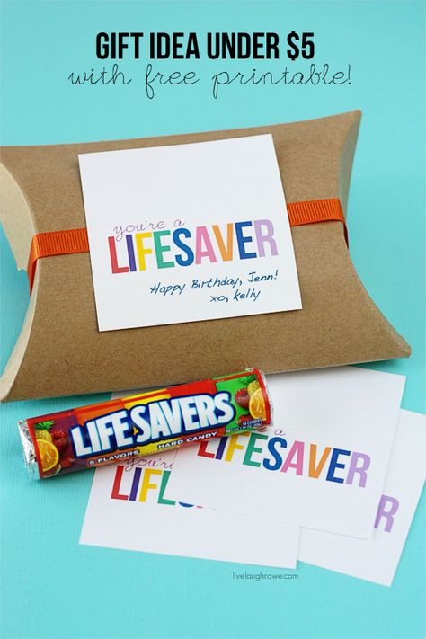 Remind your friend what a lifesaver they are with this gift idea for under $5.  FREE Printable at livelaughrowe.com You Are A Lifesaver Printable Tag Free, Volunteer Gifts, Volunteer Appreciation, Staff Appreciation, Crafty Gifts, Team Gifts, Printable Gift, Appreciation Gifts, Life Savers