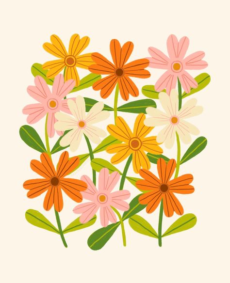 All Posts • Instagram Spring Illustration Art, Flower Power Aesthetic, Aquarelle Ideas, Bouquet Drawing, Colorful Things, Spring Illustration, Creative Juice, Designs Coloring Books, Leaf Illustration