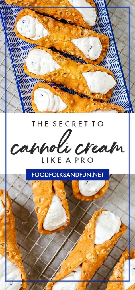 Cannoli Chips Recipe, Cannoli Recipe Filling, Cannoli Cream Recipe, Cannoli Cookies Recipe, Cannoli Recipe Easy, Cannoli Pie, Homemade Cannoli Recipe, Cannoli Recipes, Homemade Cannoli