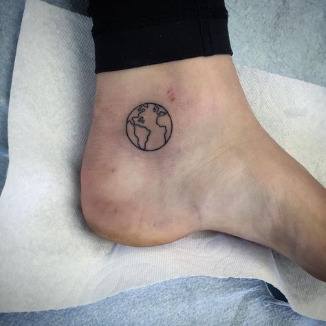 Tiny Earth Tattoo, Globe Tattoos, Camera Tattoos, Tattoo Catalog, Earth Tattoo, Literary Tattoos, Triangle Tattoos, Cute Small Tattoos, Modern Tattoos