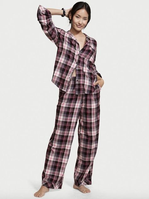 Pajama Set Long, Plaid Pajama, Pj Bottoms, Plaid Pajama Pants, Victoria Secret Pajamas, Flannel Pajama Sets, Drawstring Waist Shorts, Floral Pajamas, Christmas Break