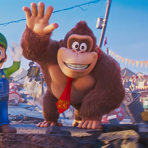 Donkey Kong, voiced by Seth Rogen, in the “Super Mario Bros Movie” (2023). Donkey Kong Mario Movie, The Super Mario Bros Movie, Super Mario Bros Movie, Heavy Breathing, Movie 2023, Seth Rogen, Super Mario Art, Nintendo Art, Mario Art