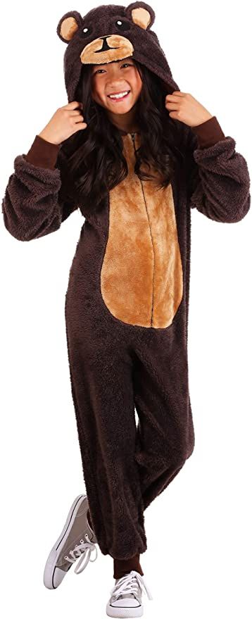 Kids Bear Costume, Brown Bear Costume, Fur Jumpsuit, Bear Onesie, Animals And Humans, Kids Jumpsuit, Jumpsuit Costume, Onesie Costumes, Bear Costume