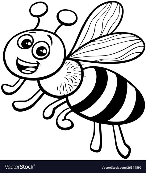 Honey Bee Cartoon, Bee Cartoon, Insect Clipart, Spider Coloring Page, Clip Art Frames Borders, Bee Coloring Pages, Bee Drawing, Bee Clipart, Preschool Coloring Pages