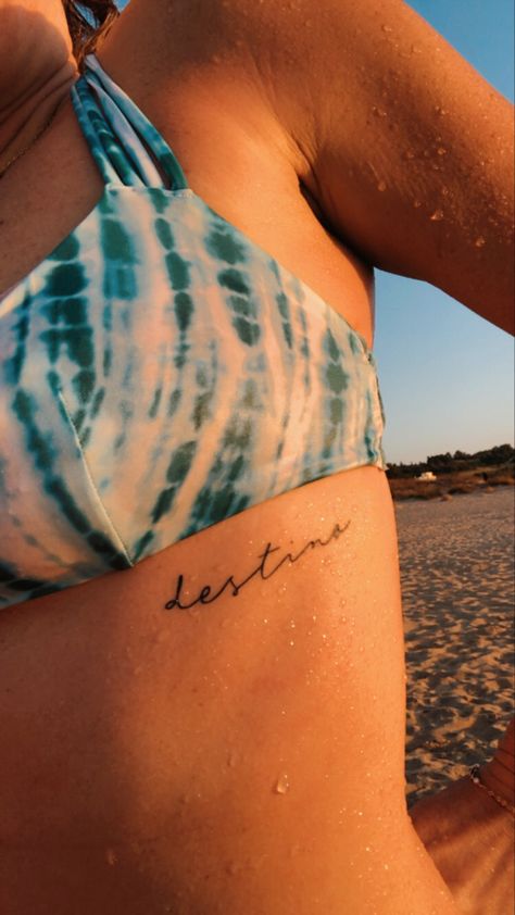 Tattoo In Portuguese, Womens Rib Tattoo, Tattoos In Portuguese, Portuguese Tattoos For Women, Destiny Tattoo Ideas, Portuguese Tattoo, Destiny Tattoo, Tattoo Fairy, Small Rib Tattoos