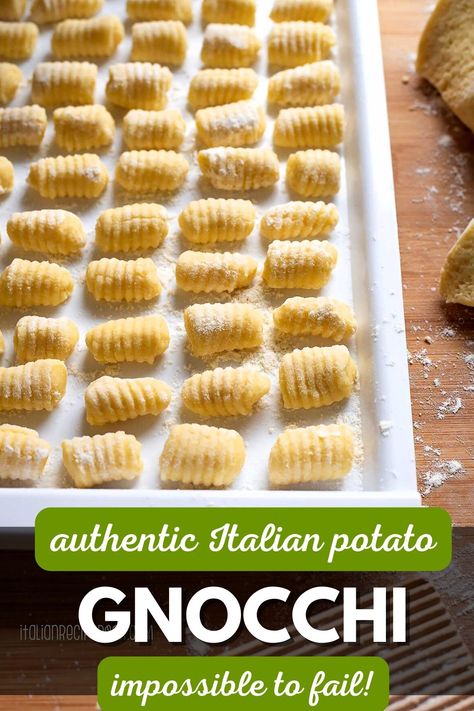 Potato gnocchi is one of the ultimate comfort foods that exist. In a couple of easy steps you can make soft, pillowy & flavorful gnocchi in your own kitchen. Giada Gnocchi Recipes, Gnocchi Recipes Ricotta Cheese, Fried Gnocchi Recipes Easy, Giada Italy, Potato Gnocchi Recipes Easy, Potatoe Gnocchi, Homemade Gnocchi Recipes, Homemade Gnocci, Potato Gnocchi Recipes