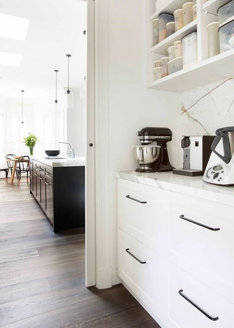 Eye spy a thermomix inside that Butler's Pantry! Can we have one too please? | Must haves vs lust haves | Butler's pantry | Home Beautiful Magazine Australia Kitchen Butlers Pantry, Pantry Layout, Kitchen Remodel Cost, Pantry Shelving, Butlers Pantry, Open Kitchen Shelves, Kitchen Pantry Design, Butler Pantry, Butler's Pantry