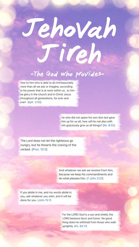 Jehovah Jireh Wallpaper, Jehovah Jireh, Spiritual Vision Board, Jehovah Names, Bible Motivation, God The Father, Quiet Time, Be A Better Person, Jesus Christ