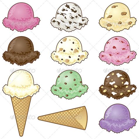 Vector Hand Scooped Ice Cream Set Ice Cream Black And White, Scooped Ice Cream, Ice Cream Social Invitations, Cone Template, Ice Cream Games, Ice Cream Menu, Today Is Monday, Classroom Boards, Vip Kid