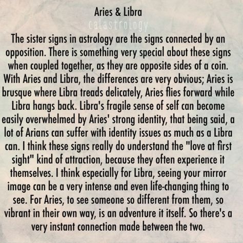 These two interact in a very dynamic way - they are on the same wavelength in a lot of ways, they both need outlets for their energy,… Aries And Libra Friendship, Aries Man Libra Woman, Libra And Aries Compatibility, Zodiac Stereotypes, Same Wavelength, Libra Compatibility, Aries Compatibility, Libra Queen, Libra Relationships