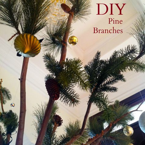 Make Your Own Faux Pine Branches For Less Large Pine Cones, Sequin Ornaments, Branches Diy, Pine Garland, Pine Branches, Floral Branch, Small Christmas Trees, Pine Branch, Very Merry Christmas