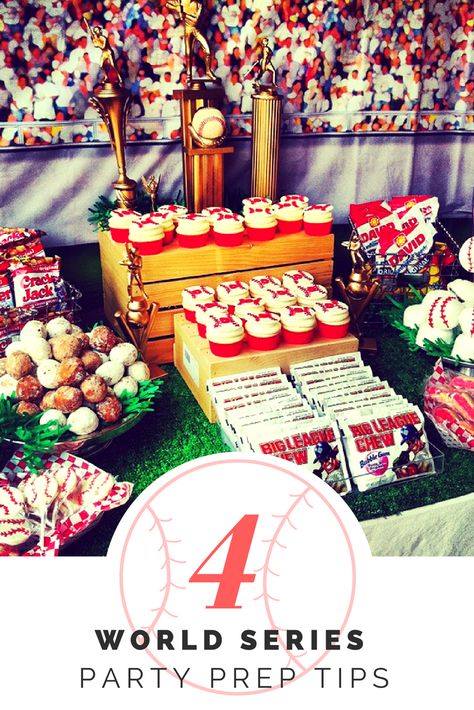 Game 1 of the World Series begins tonight. Prep your home for the ultimate sports watch party. Sports Birthday Party Ideas, Softball Party, Baseball Theme Birthday, Baseball Theme Party, Sports Birthday Party, Bloc Party, Baseball Birthday Party, Baseball Party, Baseball Theme