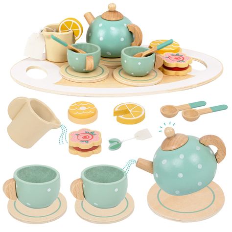 Wooden Tea Set for Toddlers,Kids Tea Set for Girls Boys,Toy Tea Sets for Children with 15 Pcs Food Dessert Tray Teapot Kitchen Accessories,Tea Party Set for Children To Learning The Table Manner : Amazon.co.uk: Toys & Games Toddler Tea Set, Social Communication Skills, Play Tea Set, Wooden Tea Set, Tea Party Set, Kids Tea Party, Toy Tea Set, Play Kitchen Accessories, Tea Party Setting