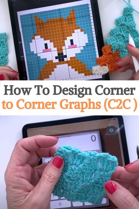 The creator was asked how to make a video about drawing corner-to-corner (c2c) graphics and specifically how she uses her iPad to do it. So here is a video of the process of it as well as the basics on how to easily measure to create your own c2c patterns. She explains that this is a very personal method, so you can try if it works for you, otherwise don't feel bad, everyone can have their method, there is no right or wrong method, so try and personalize the method until you make... How To Make A C2c Graph, Drawing Corner, C2c Patterns, C2c Crochet Pattern Free, Crochet Graph, Free Chart, Right Or Wrong, Corner To Corner, C2c Crochet