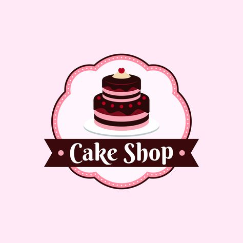 Logo Cake Shop, Cake Bakery Shop, Cake Shop Logo, Logo Cake, Cake Vector, Cake Bakery, Cake Logo, Cake Accessories, Sweet Cake