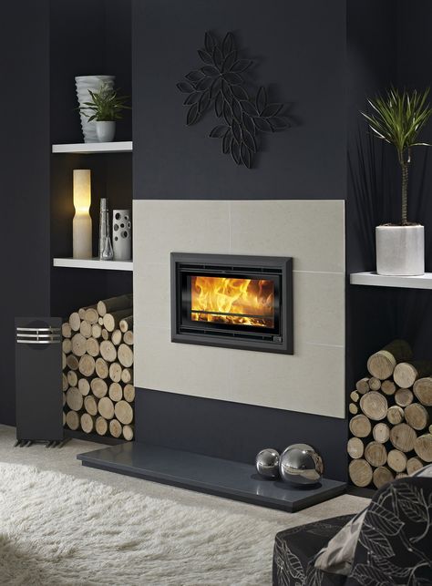 Inset Wood Burner Fireplace Ideas, Inset Stove Surround Ideas, Inset Log Burner Fireplace Ideas, Inset Stove Fireplace Ideas, Inset Fireplace Ideas, Inset Log Burners, Modern Fireplace Ideas, Wood Burner Fireplace, Fireplace Gallery