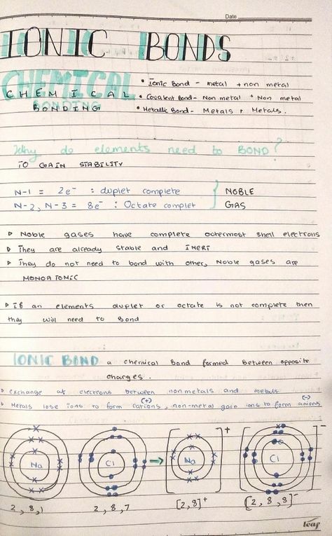 Ionic Bonding Notes, Chem Notes, Notes Inspo, Ionic Bonding, Chemistry Notes, Science Notes, Chemistry, Science, Quick Saves