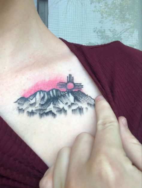 New Mexico Tattoo, Oklahoma Tattoo, Tail Tattoo, Mountains Tattoo, Mexico Tattoo, Fine Line Tattoo, Line Tattoo, Mountain Tattoo, Fine Line Tattoos