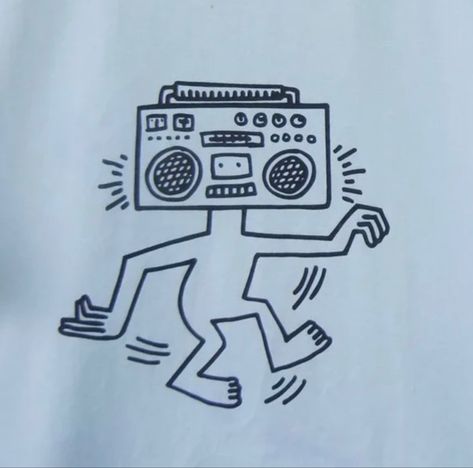 Music Doodle Tattoo, Radio Head Tattoo, Weird Fishes Radiohead Tattoo, House Music Tattoo, Talking Heads Tattoo, Radiohead Tattoo Ideas, Speaker Tattoo, Radiohead Drawing, Music Themed Tattoos