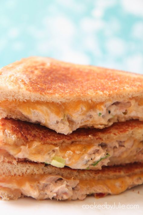 Tuna Melt Recipe + Quick Video - Cooked by Julie Melt Sandwiches, Tuna Melt Sandwich, Tuna Melt Recipe, Grilled Sandwiches, Melt Recipe, Tuna Melt, Tuna Melts, Cheap Healthy Meals, Tuna Recipes