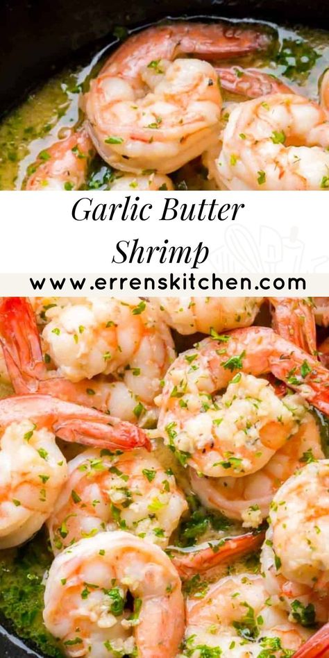 Fresh juicy shrimp cooked in a buttery garlicky sauce. This simple and super quick dish is perfect for a busy weeknight meal Easy Garlic Butter Shrimp, Shrimp Ideas, Mixed Seafood Recipe, Easy Garlic Butter, Buttered Shrimp Recipe, Seafood Delight, Fish Cooking, Inflammation Recipes, Simple Diet