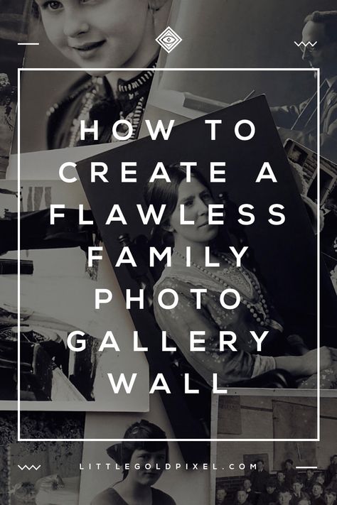 How to Create a Flawless Family Photo Gallery Wall in 5 Easy Steps • Little Gold Pixel • Follow these 5 steps to create a flawless family photo gallery wall. It's easier than you might think to take your mismatched memories and make them chic. #familyphotos #gallerywall #gallerywallideas Gold Frames On Black Wall, Photo Gallery Hallway Ideas, Family Photo Gallery Wall Ideas Hallway, Gallery Picture Wall Ideas, Black And White Photo Wall Collage, Family Portrait Wall Ideas, Black And White Collage Wall, Black And White Family Photo Wall, Family Photo Wall Ideas Hallways