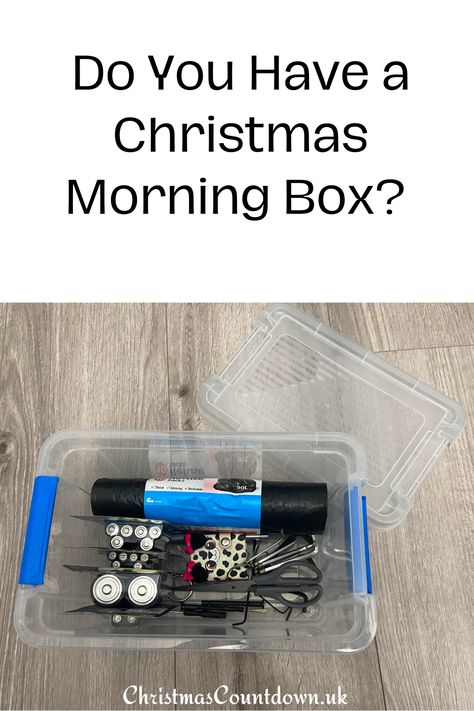 Christmas Morning Box Christmas Morning Kit, Morning Boxes, Christmas Tools, Box Ideas, Easy Christmas, Christmas 2024, Christmas Countdown, Christmas Morning, Simple Christmas