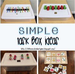 Shoebox Tasks, Task Boxes Preschool, Educational Crafts For Kids, Task Box Ideas, Task Ideas, Teacch Activities, Structured Teaching, Teacch Tasks, Vocational Tasks