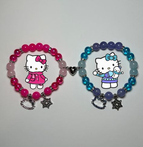 THE cutest Hello Kitty matching bracelets 🥹 AVAILABLE NOW! 🩷❤️🩵💜 link in bio! • • • • • • • • • #bracelets #deardaniel #hellokitty #braceletoftheday #jewelry #snoopyandhellokitty #explore #instagood #explorepage+ #viral #deardanielandhellokitty #hellokittydeardaniel #bestfriends #bestie #bestiebracelets #couplebracelet #kitty #cat #hello #kittycore #sanriocore #matching #friendshipbracelets #originaldesign #beads #hellokittycore #movies #braceletstacks #sanrio #sanriocore Diy Matching Bracelets, Hello Kitty Matching Bracelets, Bracelets Hello Kitty, Hello Kitty Matching, Beaded Necklace Designs, Friendship Jewelry, Bead Ideas, Bracelet Ideas, Couple Bracelets