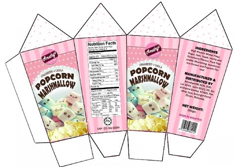 popcorn marshmallow packaging Doll Printies, Flour Bag, Kawaii Printables, Mini Printables, Barbie Printables, Barbie Miniatures, Barbie Food, Kawaii Crafts, Paper Toys Template