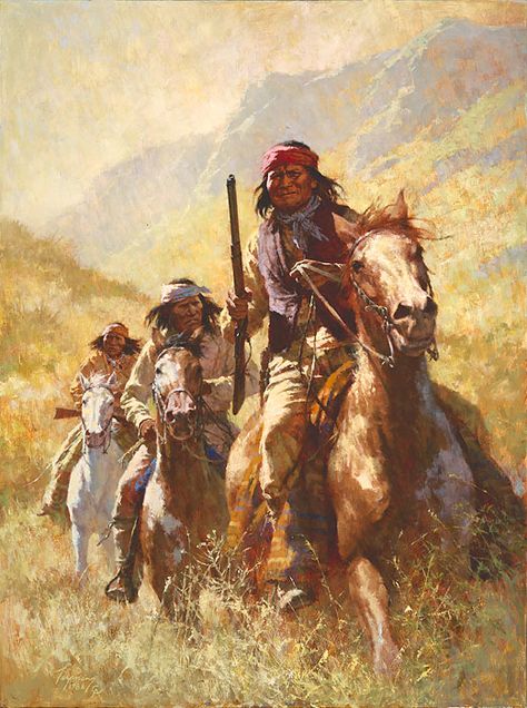 Howard Terpning, American Indian Wars, Indian Wars, Indian Artwork, Native American Warrior, Native American Images, Native American Paintings, Wilde Westen, Native American Pictures