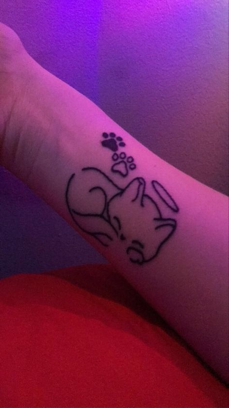 Tattoo For Cat That Passed, Tattoo Ideas Patchwork, Small Angel, Cat Tattoo Designs, Angel Cat, Fly High, Cat Tattoo, Paw Print Tattoo, I Got This