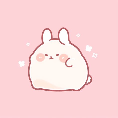 Fat Bunny, Bunny Stickers, Cartoon Artwork, Fancy Art, Kawaii Bunny, Bunny Pictures, Background Ideas, Pastel Pink Aesthetic, Cute Anime Chibi