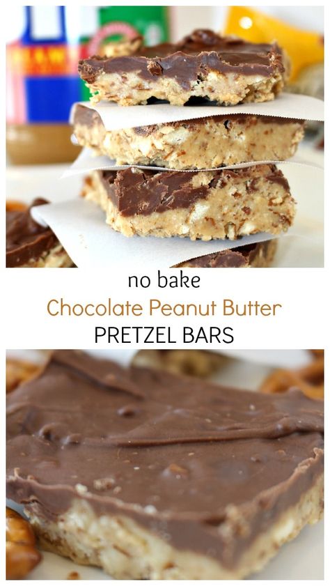 No Bake Chocolate Peanut Butter Pretzel Bars Chocolate Peanut Butter Pretzel Bars, Goodies Recipes, Peanut Butter Pretzel Bars, Pretzels Chocolate, Pretzel Bars, Butter Pretzels, Bar Desserts, Princess Pinky Girl, Desserts Cookies