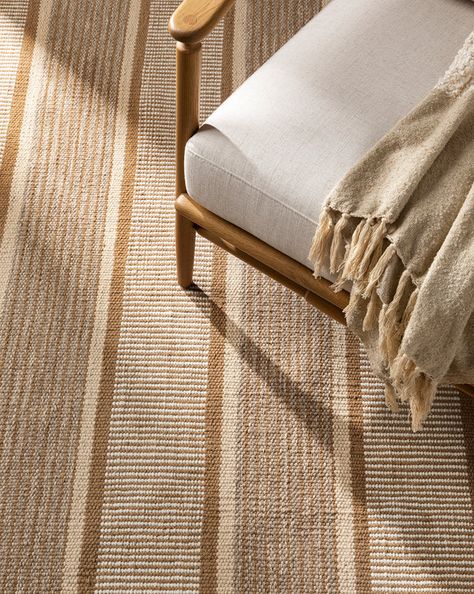 Hand-Knotted Wool Rugs, Large Wool Rugs, and More—McGee & Co. Woven Wool Rugs, Stripe Rug Bedroom, Office Staircase, Family Room Playroom, Entry Office, Lake Home Decor, Canyon House, Mcgee And Co, Striped Area Rug