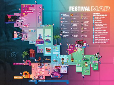 Map | Life is Beautiful Festival 2023 Event Map Design, Festival Map Design, Dti Theme Music Festival, Festival Map, Festival Program Design, Hangout Music Festival, Life Is Beautiful Festival, Music Festival Lineup Poster, Cool Retail