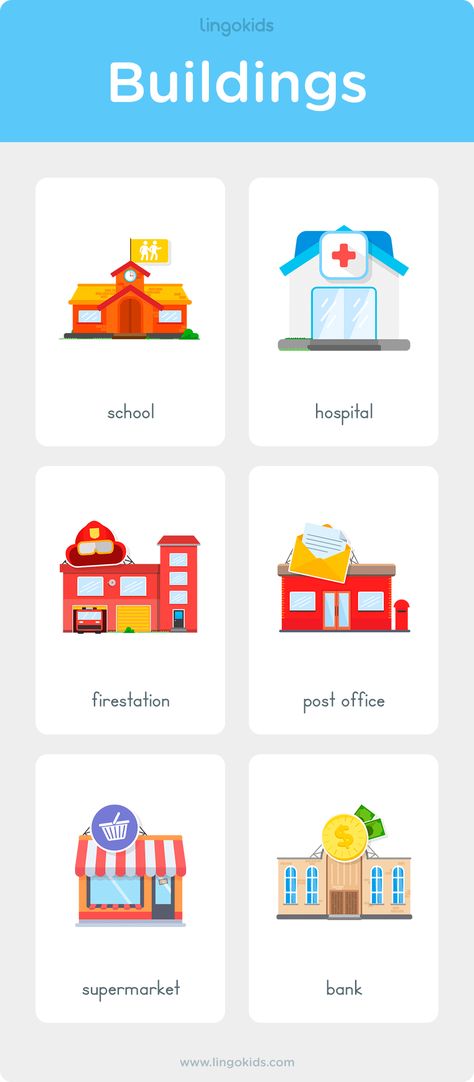 Places in Town (Buildings) #esl #printable #activities #english #flashcards #building #englishvocabulary #englishlanguage #learning #learnenglish My Town Activities Preschool, Preschool English Activities Learning, Places In Town Flashcards, My Town Activities, Kids Building Activities, Ingles Kids, English Flashcards, Alphabet Crafts Preschool, Teach English To Kids