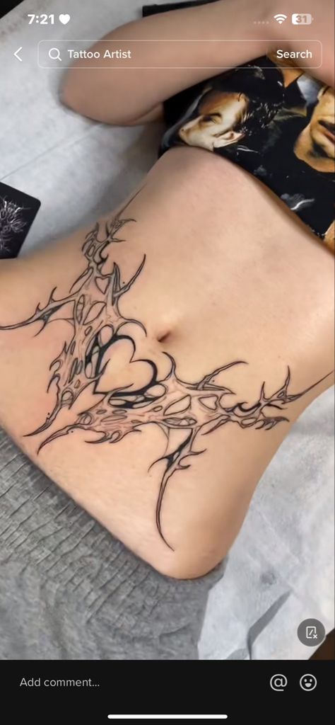 Stomach Tattoos Women, Jagua Henna, Waist Tattoos, Belly Tattoos, Funky Tattoos, Sharpie Tattoos, Cute Little Tattoos, Stomach Tattoos, Shop Aesthetic