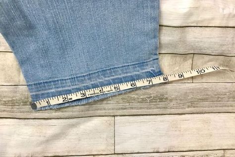 Pant Cuffs Diy, How To Make Capris Out Of Jeans Diy, Pant Cuff Hacks, How To Add Elastic To Jeans Waistband, Easy Sewing Tips To Resize Your Jeans, Serger Stitches, Sewing Hems, Business Suits, Jean Crafts