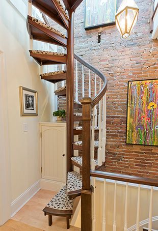 Small Staircase Ideas, Small Space Stairs, Small Space Staircase, Spiral Staircase Kits, Spiral Stairs Design, Staircase Kits, Stair Slide, Cottage Loft, Small Staircase