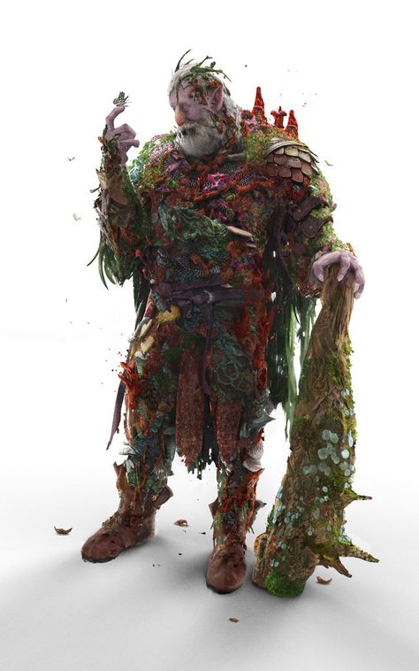 Firbolg Spore Druid, Circle Of Spores Druid Dnd, Circle Of Spores Druid, Dnd Firbolg, Spores Druid, Firbolg Druid, Druid Dnd, Dnd Druid, Pathfinder Character