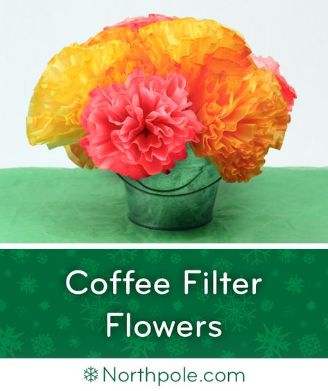 Diy Coffee Filter Flowers, Craft Cottage, Making Ornaments, Floral Crafts, Coffee Filter Flowers, Festive Crafts, Food Dye, Santa's Elves, Coffee Filters