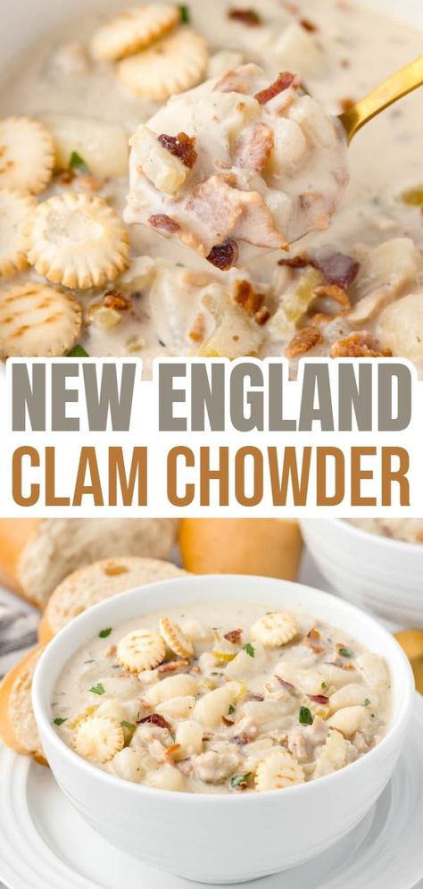 Red Lobster New England Clam Chowder Recipe, Clam Chowder Recipe New England Crockpot, Clam Chowder Recipe New England, Clam Chowder New England, Best Clam Chowder Recipe, Homemade Clam Chowder, Steak And Potato Soup, Soup Night, Clam Chowder Recipe