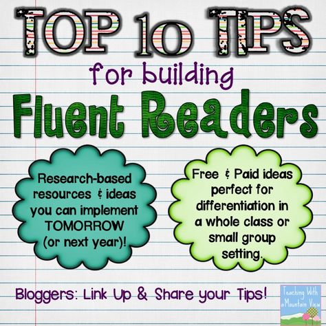 Top 10 Tips for Building Fluent Readers + Link Up! Upper Elementary Reading, Reading Specialist, 4th Grade Reading, Teaching Ela, 3rd Grade Reading, Teaching Language Arts, 2nd Grade Reading, Comprehension Strategies, Reading Teacher