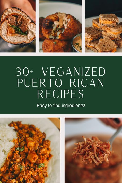 Whether you're Island-born Boricua or diaspora Boricua, you know how much we value our food and our culture. Keeping that culture when transitioning to veganism can be hard. So here are 30+ Vegan Puerto Rican Recipes that you can try today! Vegetarian Venezuelan Recipes, Fast Puerto Rican Recipes, Vegan Tuscan Recipes, Vegan Puerto Rican Food Recipes, Latin Vegan Recipes, Vegan Quince Recipes, Dominican Vegan Food, Vegan Mofongo Recipe, Puerto Rican Plantain Recipes